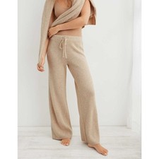 Aerie CozyUp Waffle Skater Pant, Heather Fawn, Size XS Short