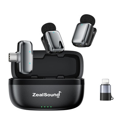 ZealSound Mini Wireless Lavalier Microphone for iPhone iPad Android Tablets P...