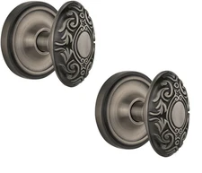Nostalgic Warehouse Pewter Classic Rosette & Victorian Door Knob Passage 2.75"