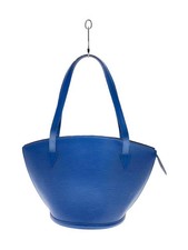 LOUIS VUITTON Saint Jacques Epi BLU Leather BLU Plain M52275 Scratches Stains