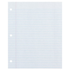 Binder Filler Paper 3-Hole College Ruled W/ Margin 8-1/2" x 11" 500 Sheets