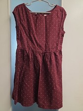 GAP Dziewczęca Burgundowa Sukienka w kropki Rozmiar 6/ 7 Doskonała! 