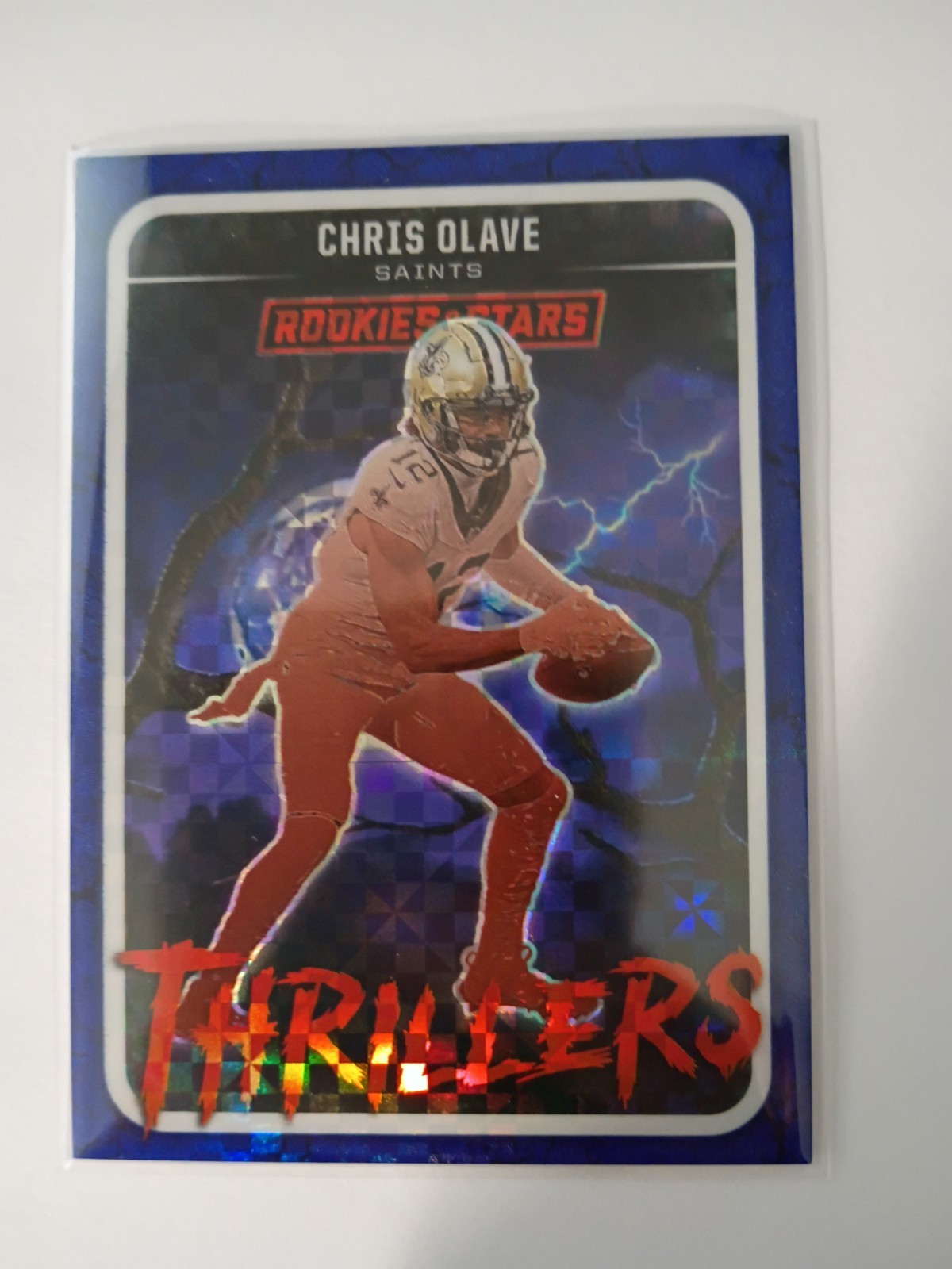 2025 Rookies & Stars Chris Olave #14 Thrillers Blue Plaid New Orleans Saints