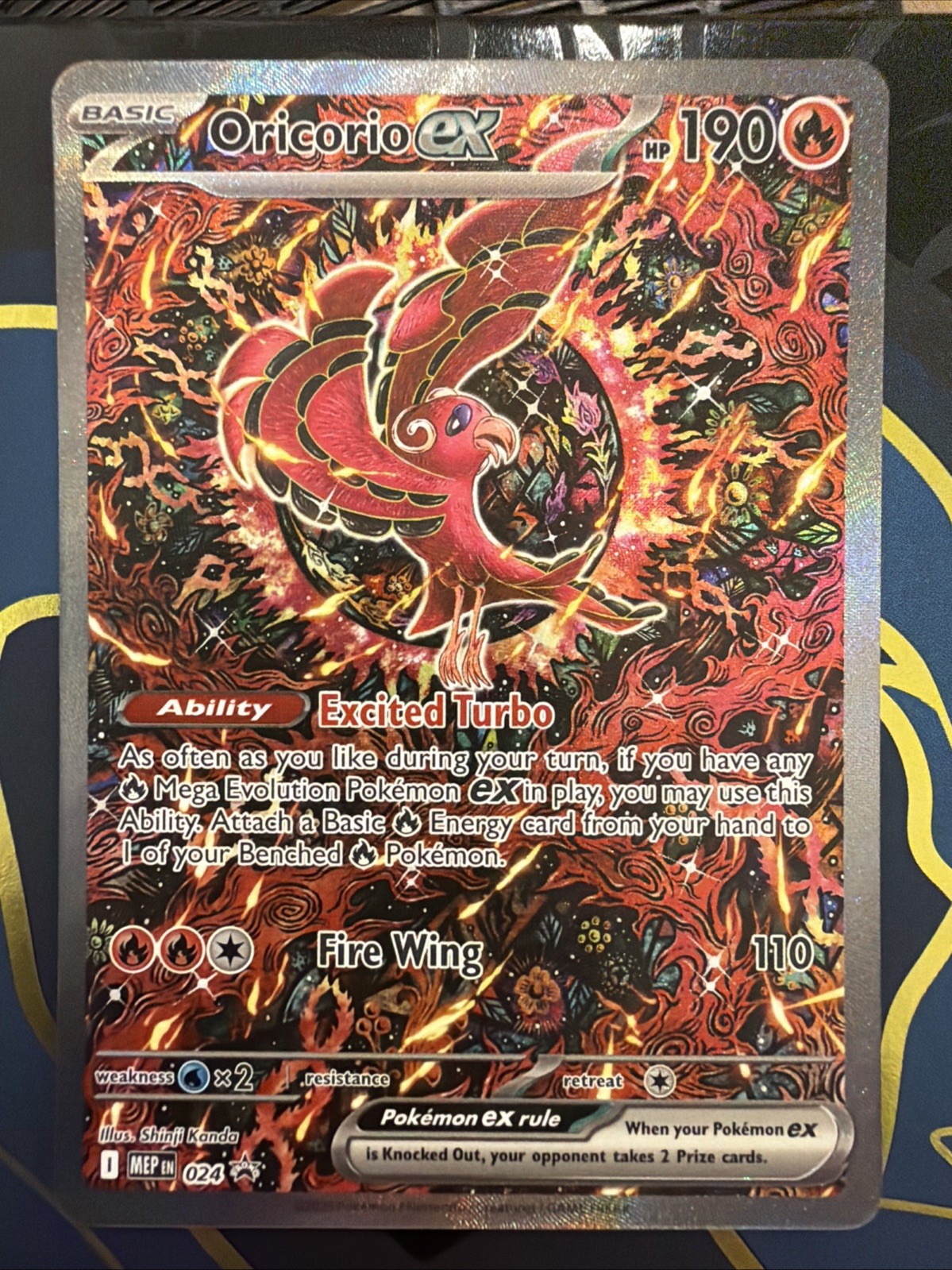 Oricorio Ex 24 Pokemon Mega Evolution Black Star Promo Phantasmal Flames - NM