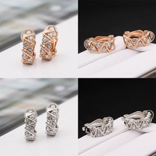 Fashion Silver Diamante Gift Girls Clip Womans On Earrings Non Pierced Bridal