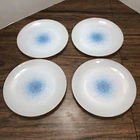 4x Fire King Blue Mosaic Plates Salad Bread Dessert 7.25" Anchor Hocking Vintage