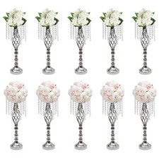 10PCS Crystal Stands Wedding Table Centerpieces Flower Racks 21.7" Tall