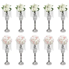10PCS Crystal Stands Wedding Table Centerpieces Flower Racks 21.7" Tall