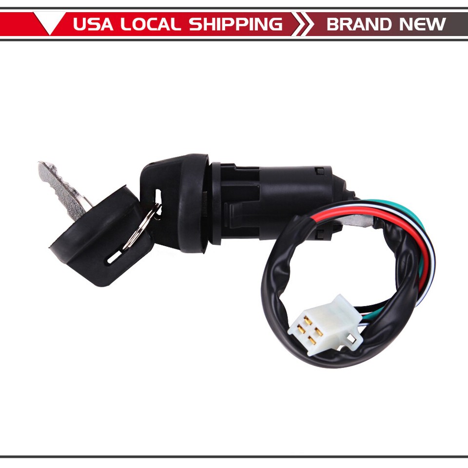 2-Pack ATV Ignition Switch Key Set - 4-Wire, Fits TaoTao, Sunl, Kazuma, Honda 50-250cc Dirt Bikes & Quads 5 thumbnail image