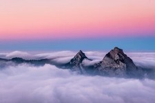 Landscape purple sky nature mountains Custom Gaming Mat Desk