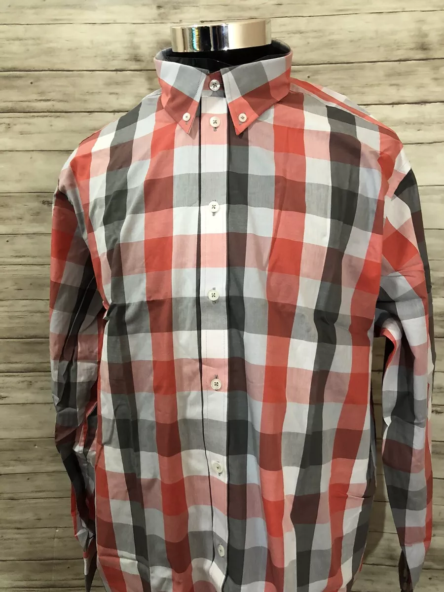 Roger Kent Shirt Mens Extra Large Button Up Long Sleeve Blue Check New N17