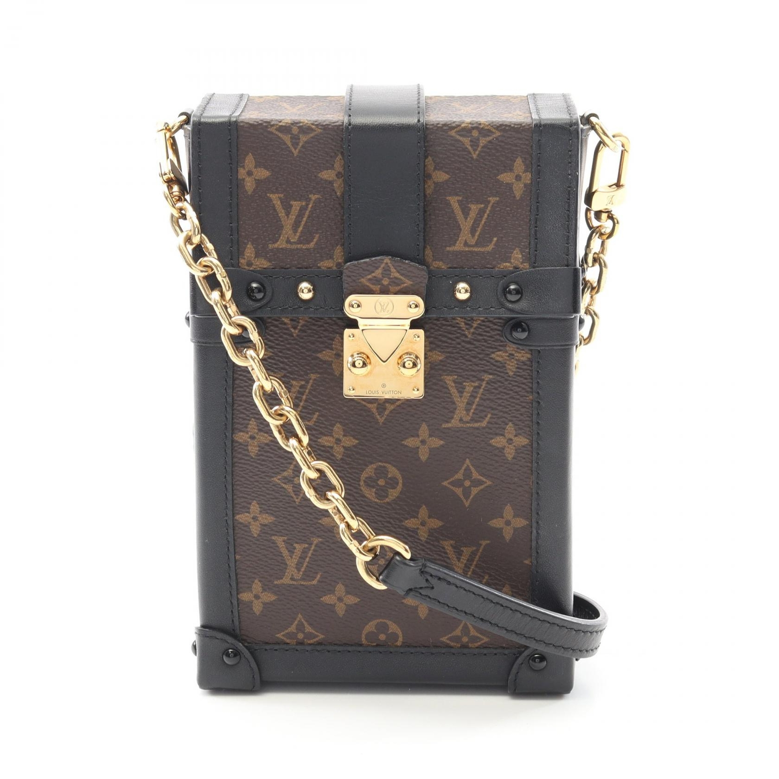 LOUIS VUITTON Monogram Pochette Trunk Vertical Crossbody Shoulder Bag M63913