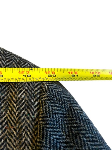 Vintage Jos A Bank Harris Tweed Blazer Men’s Gray Herringbone Wool Size 44R - Picture 9 of 11