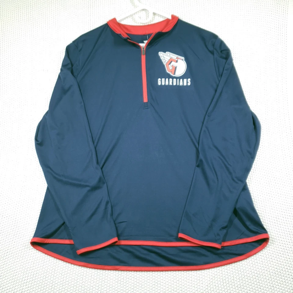 Cleveland Guardians Women's Fanatics 1/4 Zip Pullover Navy XXL MLB w/Thumb Holes - Image 2 of 4