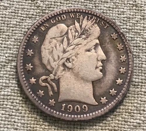 1909-s Barber  Quarter  ,  VF, Better date
