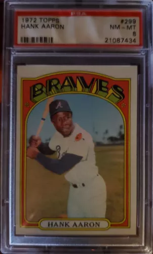 1972 Topps #299 Hank Aaron PSA 8