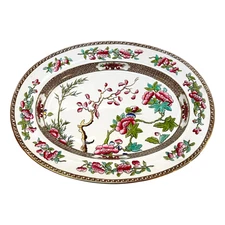 Indian Tree Copeland Spode 13 inch Platter White Turquoise Pink Porcelain UK