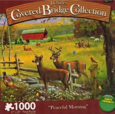 Covered Bridge Collection Peaceful Morning 1000 Piece Puzzle - J. Charles