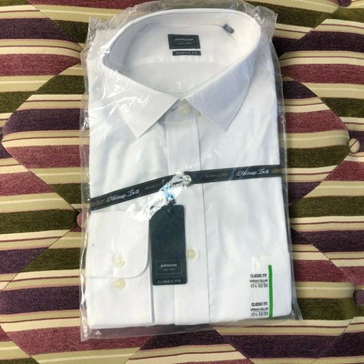 mens white dress shirt spread collar