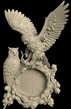 3D STL Model # TWO OWLS # for CNC Aspire Artcam 3D Printer 3D MAX Rhino