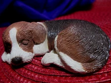 Vintage Sandicast Sleeping Beagle Puppy Figurine by Sandra Brue
