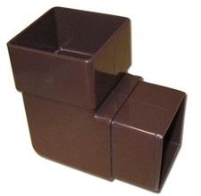 Brown Square Guttering & Down Pipe - 114mm Square Line Gutter 65mm Downpipe