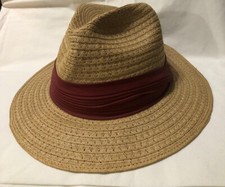 VINTAGE STRAW FEDORA, UNION MADE IN USA, SIZE 7 1/8