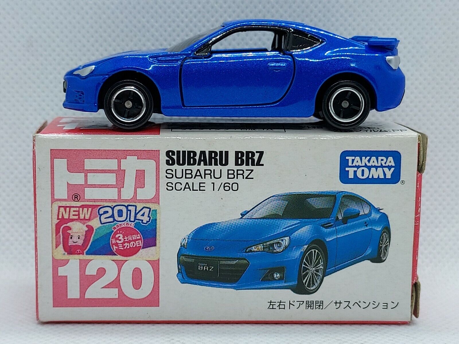 Tomica Red Box No. 120 Subaru BRZ with 2014 Japan Sticker