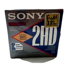Sony 2HD IBM Formatted HD Diskettes 3.5" 1.44MB Pack Of 10 Disks