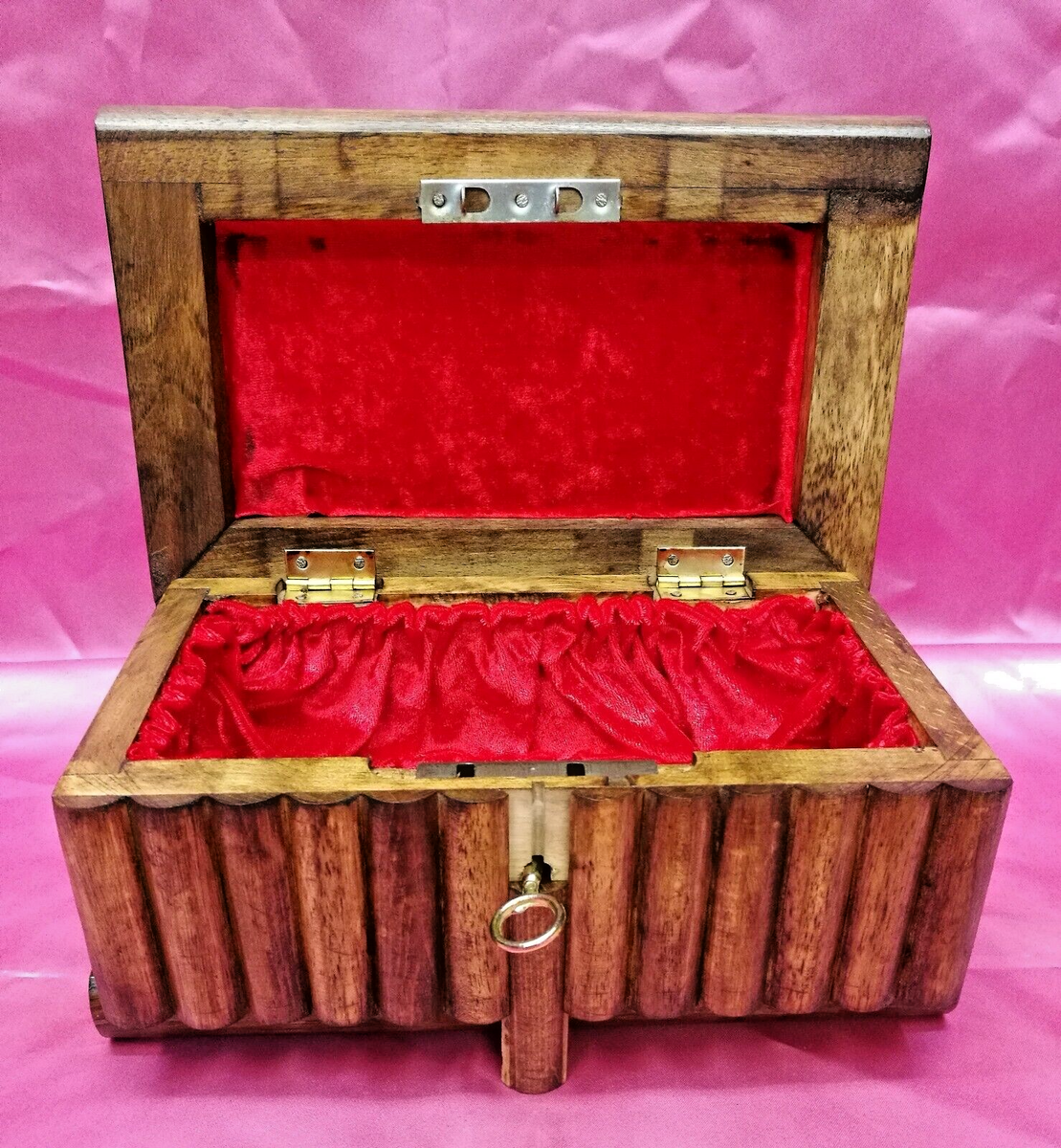 TURKISH PUZZLE MAGIC TRICK SECRET JEWELERY BOX CASE WOOD PANDORA