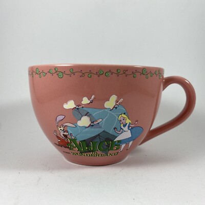 Disney Store Alice In Wonderland Large Pink Coffee Soup Mug Cup Excellent!  | eBay