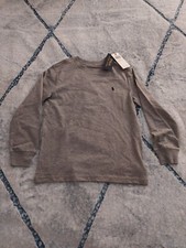 NWT Polo Ralph Lauren Boys Checked Big Pony Long Sleeve T-shirt, SZ: 6