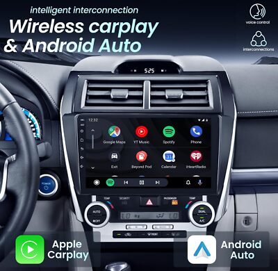 For 2012-2014 Toyota Camry 10.1'' Car Stereo Radio Android 12 Carplay GPS +Camera