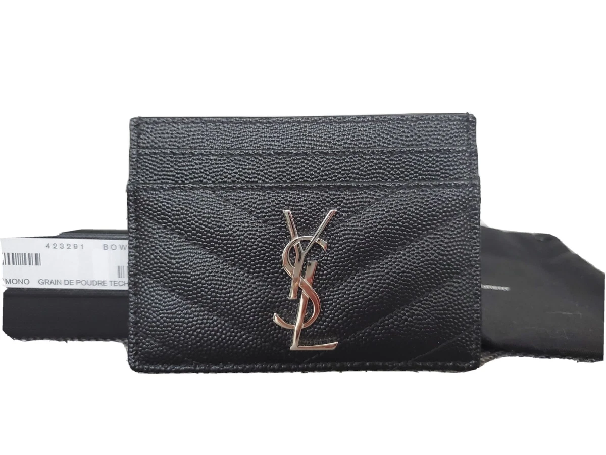 YSL Card Holder Silver Hardware Complete Box Set Used