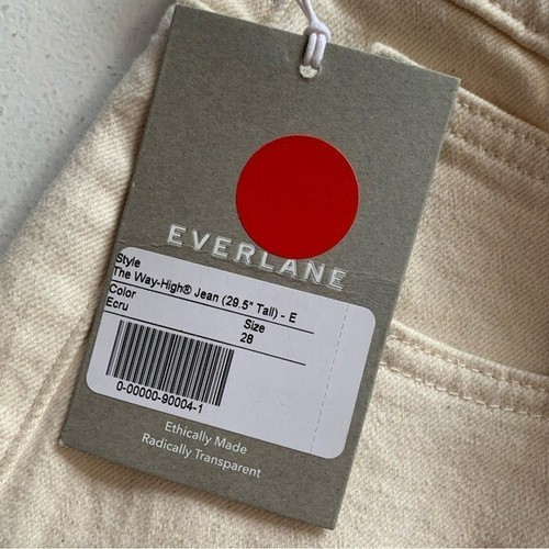 Everlane Tall Size 28L The Way-High Jean in Ecru NWT - Picture 8 of 16