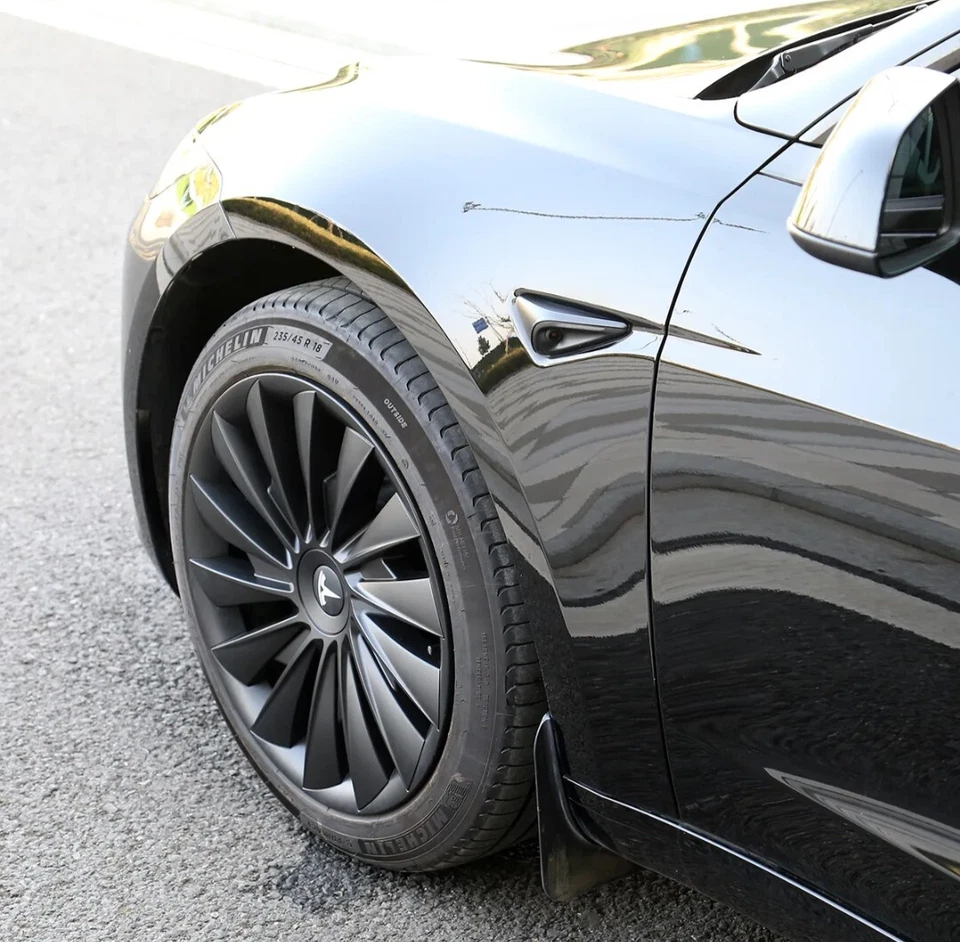 2024 HIGHLAND Tesla Model 3 4 x 18" Wheel Covers Cover Hub Cap T Logo - Image 4 of 4