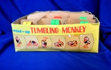 VTG BOX 12 UNUSED TUMBLING MONKEY VINTAGE SC HONG KONG TOYS MECHANICAL WINDUP