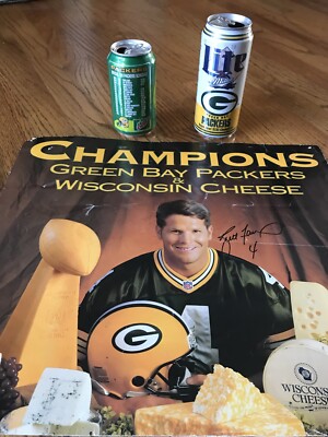 3-90's Green Bay Packers: Favre Poster, '99 Schedule Dew Can, SB