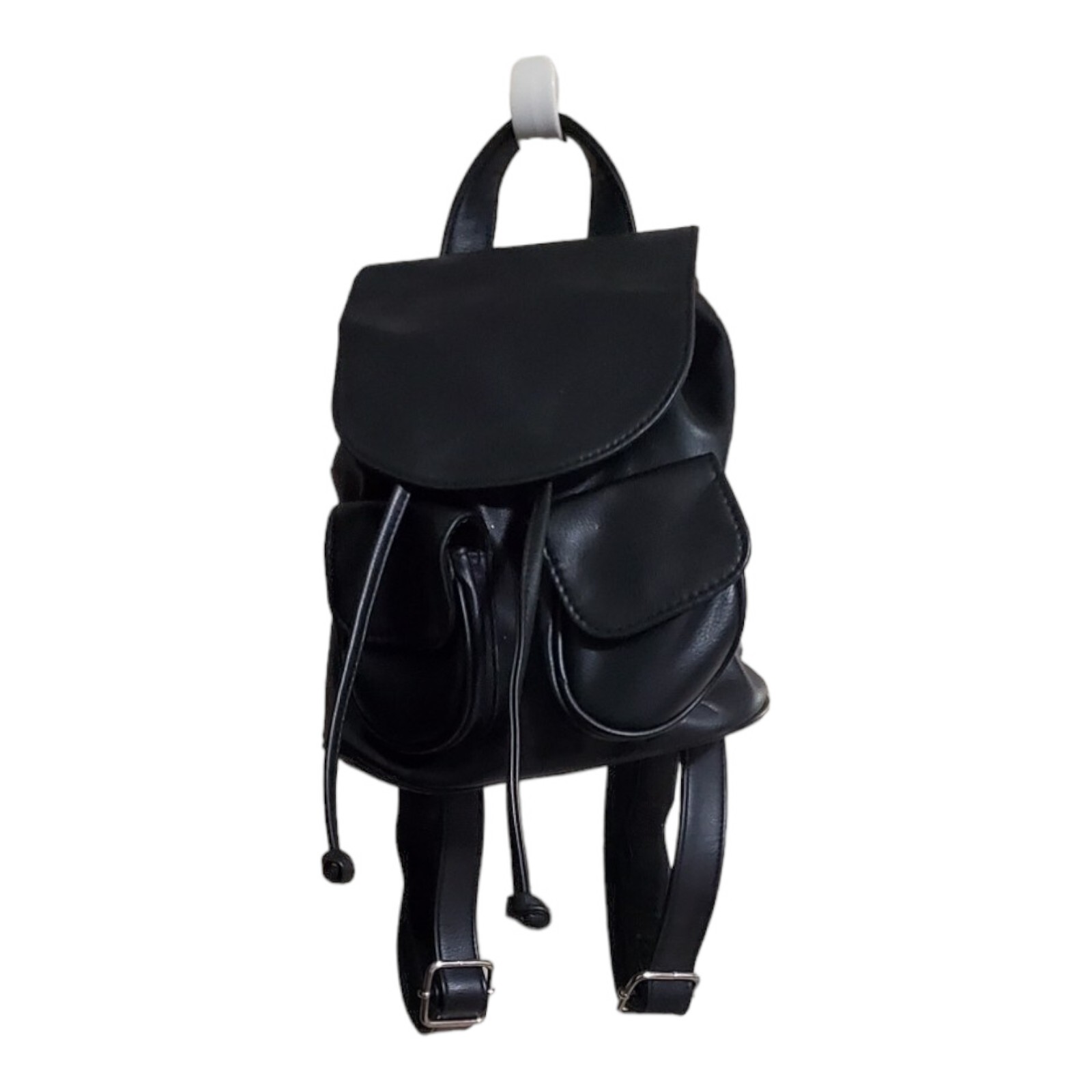 Wild Fable Mini Drawstring Backpack Handbag Black… - image 1
