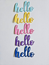 5 Pieces Hello Die Cut 2.75" x 1.5" Scrapbooking Embellishments