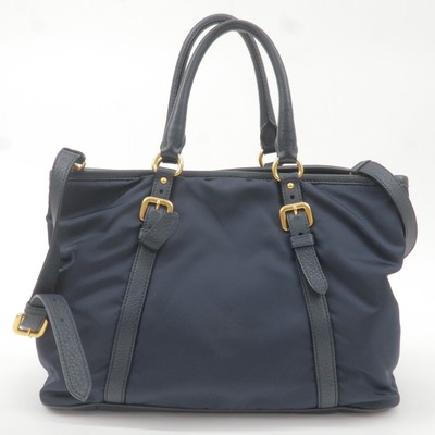 PRADA ナイロン 2WAY トート ショルダーバッグ ネイビー BN2541