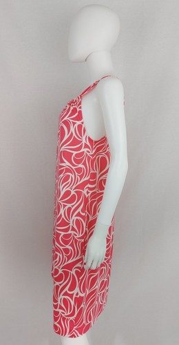 Boden Womens A Line Dress UK 10 US 6 Modal Cotton Blend Coral White Pockets Tie - Picture 7 of 12