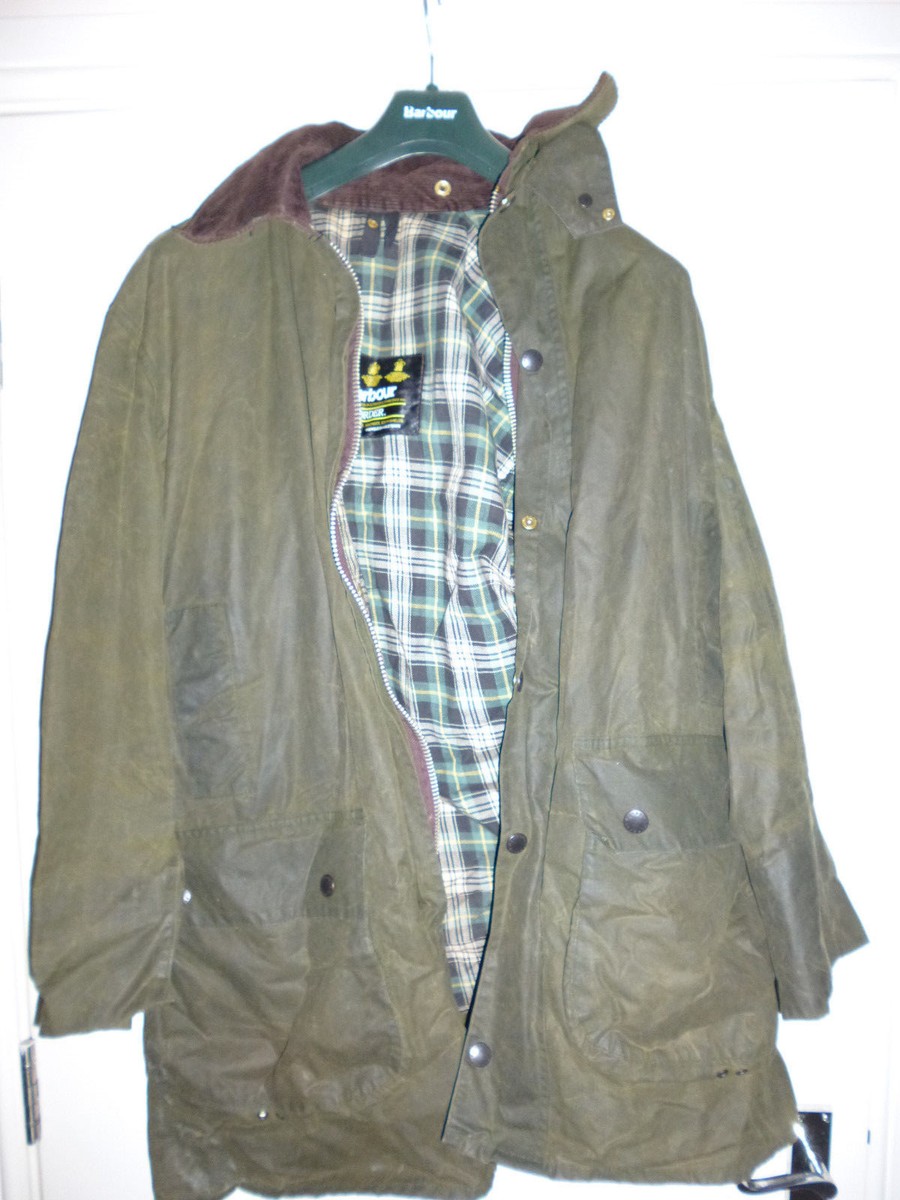 BARBOUR Classic, Vintage Wax Jacket, Mens, Size M, Khaki Green w