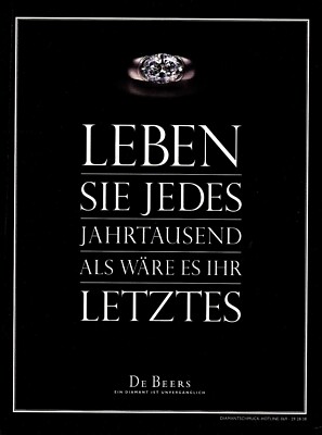 3w21611/ Alte Reklame aus 1999   De Beers Diamantenschmuck
