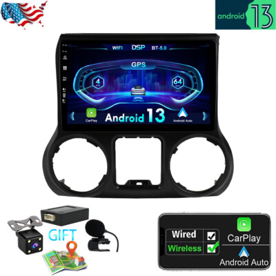 64GB For Jeep Wrangler 3 JK 2011-14 Android 14 Car Radio Stereo Carplay GPS Navi