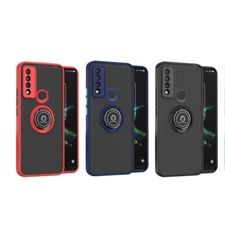 For TCL 30 XE 5G - Matte PC TPU Case with a 360 Degrees Rotatable Ringstand