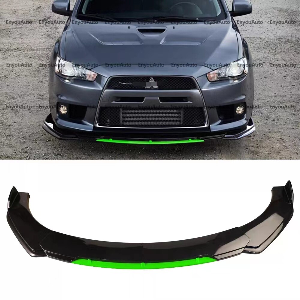 For Mitsubishi LANCER Front Bumper Lip Spoiler Splitter Gloss Black Green