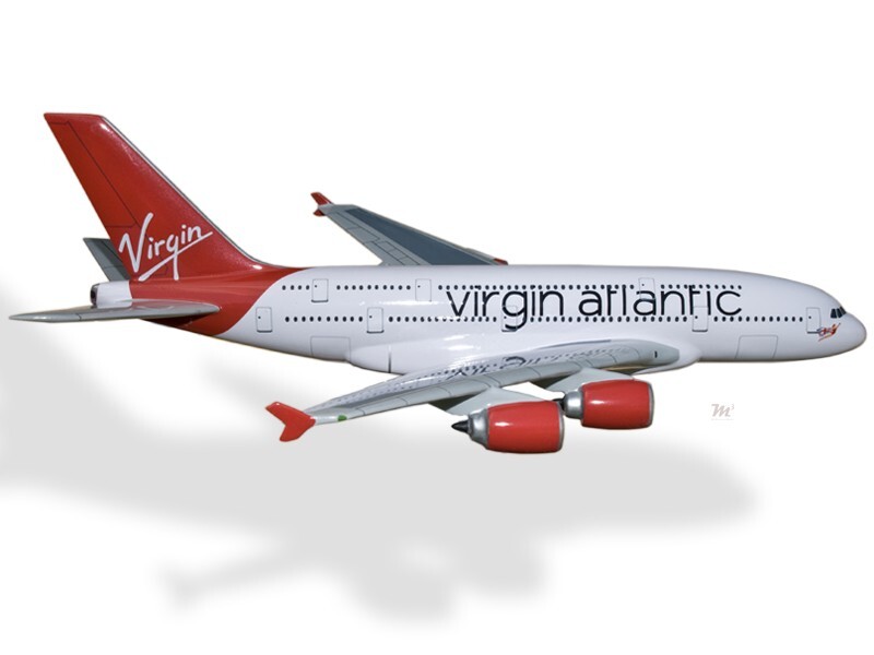 Airbus A380 Virgin Atlantic Desk Wood Airplane New Model Large