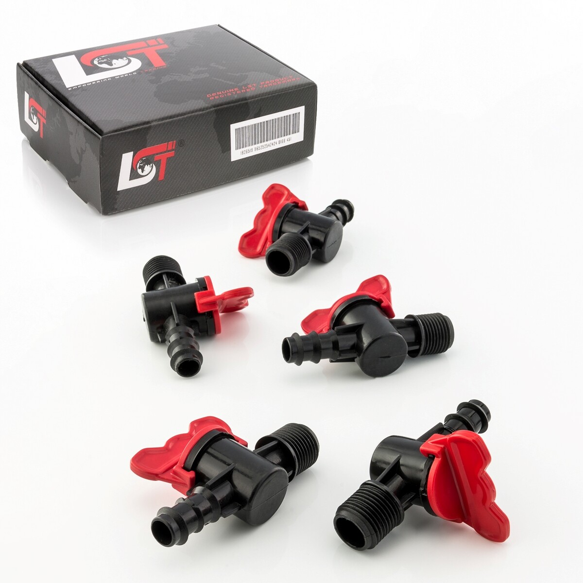5X Shut-Off Valve Ball Valve PE Pipe For Drip Irrigation Garden Watering 16X1/2""