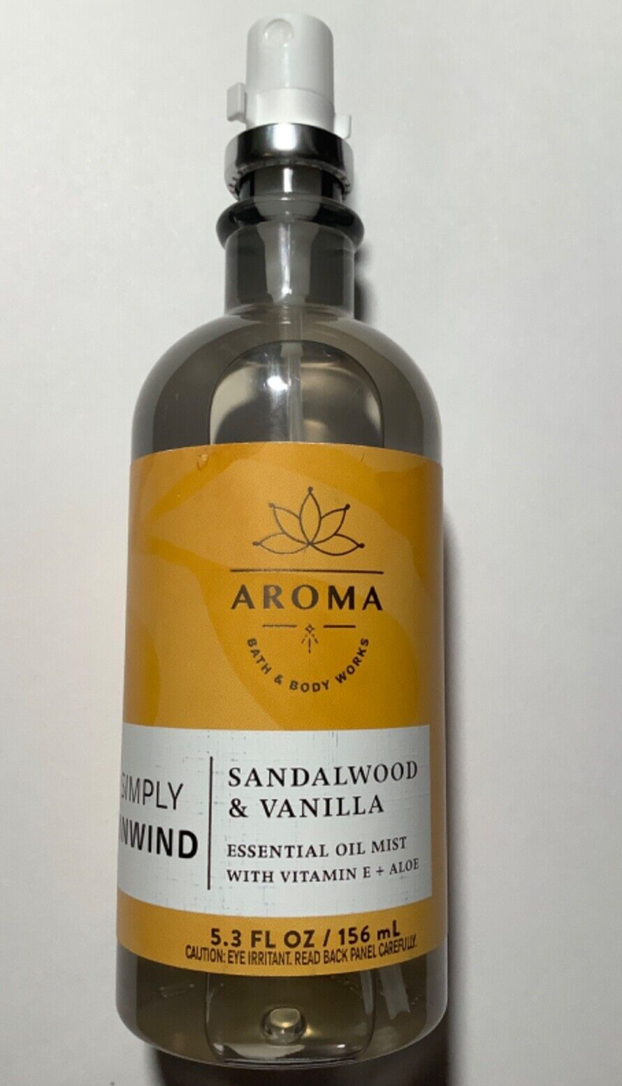 Bath & Body Aroma Simply Unwind SANDALWOOD & VANILLA Essential Oil Mist 5.3 New eBay